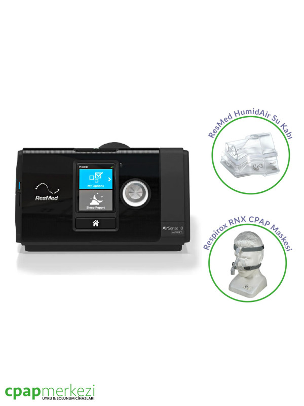 ResMed AirSense 10 AutoSet CPAP Machine Card-to-Cloud Version with HumidAir, RNX CPAP Mask